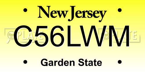 C56LWM New Jersey License Plate