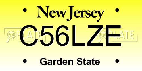 C56LZE New Jersey License Plate