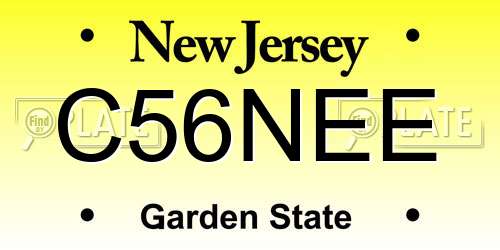 C56NEE New Jersey License Plate