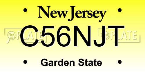 C56NJT New Jersey License Plate