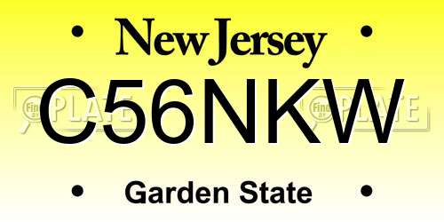 C56NKW New Jersey License Plate