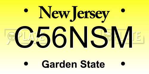 C56NSM New Jersey License Plate