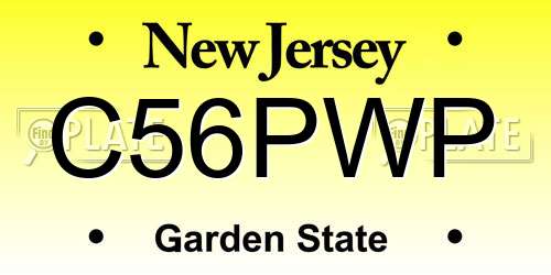 C56PWP New Jersey License Plate