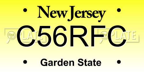 C56RFC New Jersey License Plate