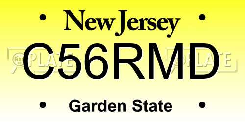 C56RMD New Jersey License Plate