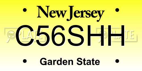 C56SHH New Jersey License Plate