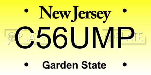 C56UMP New Jersey License Plate