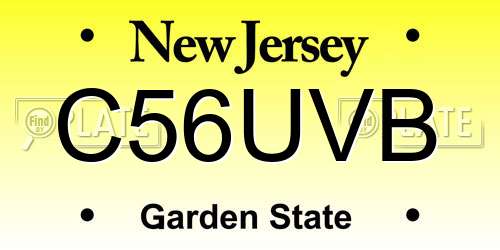 C56UVB New Jersey License Plate