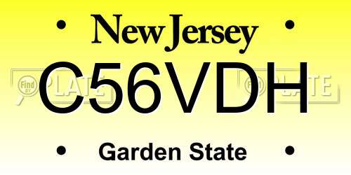 C56VDH New Jersey License Plate
