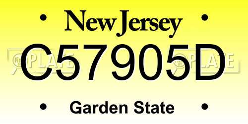 C57905D New Jersey License Plate