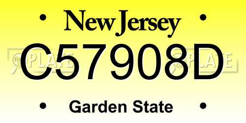 C57908D New Jersey License Plate