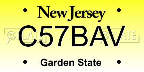 C57BAV New Jersey License Plate