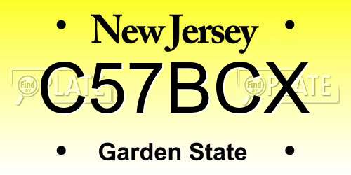 C57BCX New Jersey License Plate