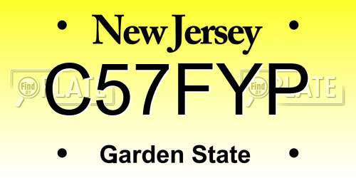C57FYP New Jersey License Plate