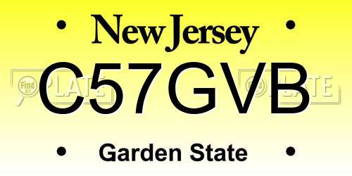C57GVB New Jersey License Plate