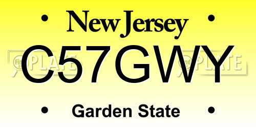 C57GWY New Jersey License Plate