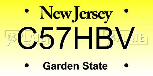 C57HBV New Jersey License Plate