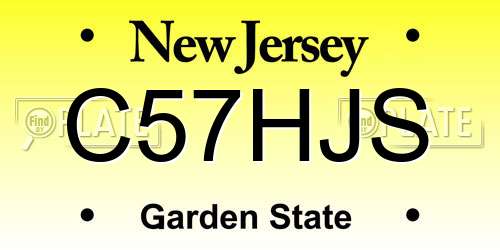 C57HJS New Jersey License Plate