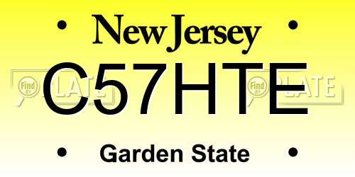C57HTE New Jersey License Plate