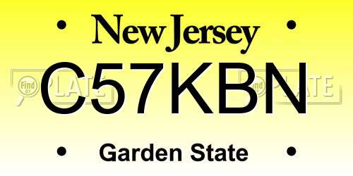 C57KBN New Jersey License Plate