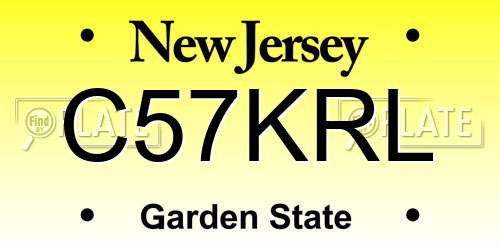 C57KRL New Jersey License Plate