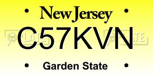 C57KVN New Jersey License Plate