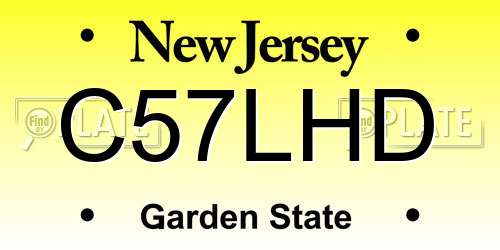 C57LHD New Jersey License Plate