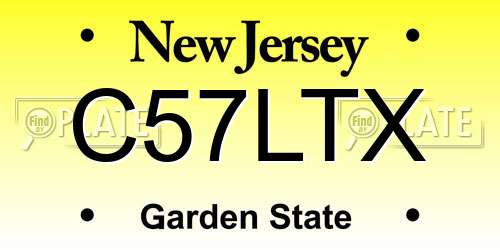 C57LTX New Jersey License Plate