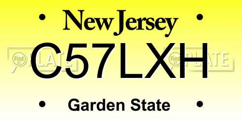 C57LXH New Jersey License Plate