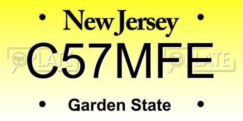 C57MFE New Jersey License Plate