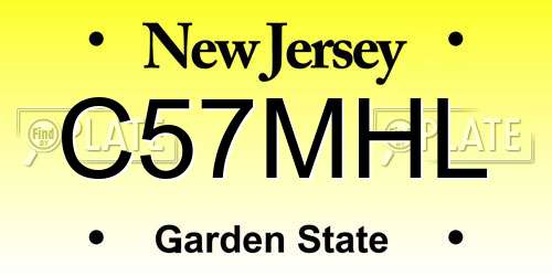 C57MHL New Jersey License Plate