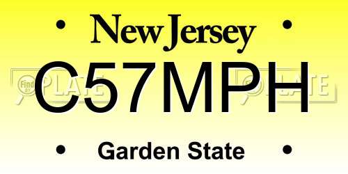 C57MPH New Jersey License Plate