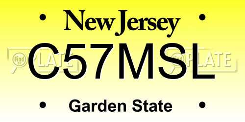 C57MSL New Jersey License Plate