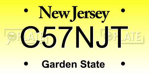 C57NJT New Jersey License Plate