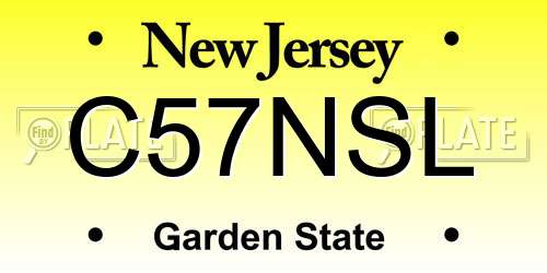 C57NSL New Jersey License Plate