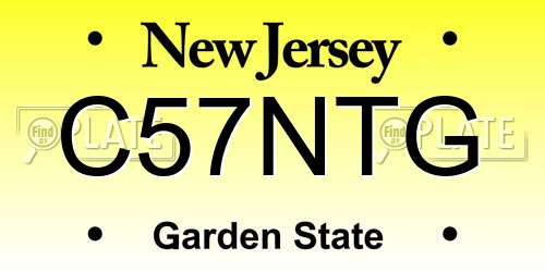 C57NTG New Jersey License Plate