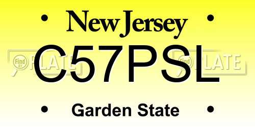 C57PSL New Jersey License Plate