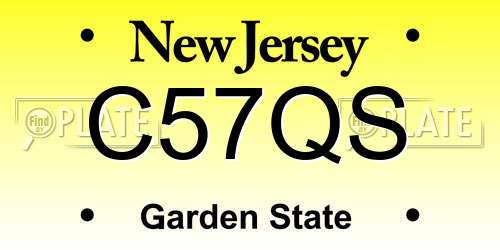 C57QS New Jersey License Plate