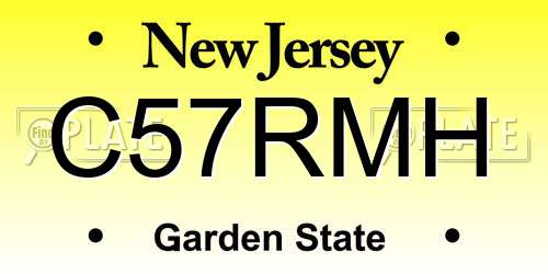 C57RMH New Jersey License Plate