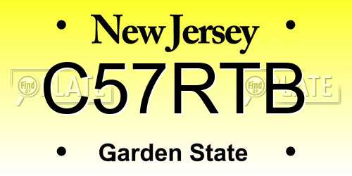 C57RTB New Jersey License Plate