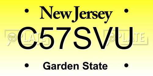 C57SVU New Jersey License Plate