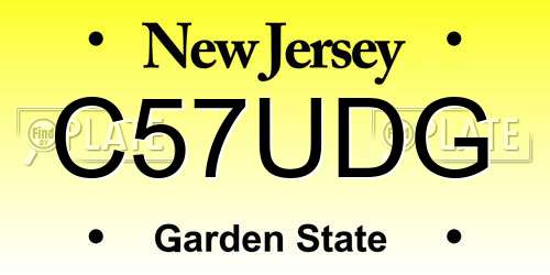 C57UDG New Jersey License Plate
