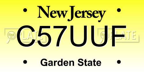 C57UUF New Jersey License Plate