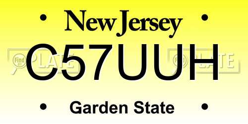 C57UUH New Jersey License Plate