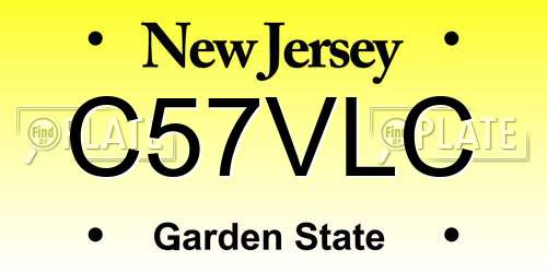 C57VLC New Jersey License Plate