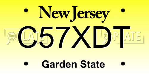 C57XDT New Jersey License Plate