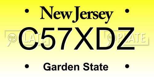 C57XDZ New Jersey License Plate