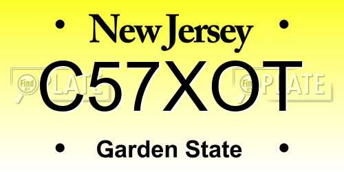 C57XOT New Jersey License Plate