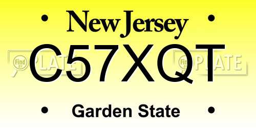 C57XQT New Jersey License Plate