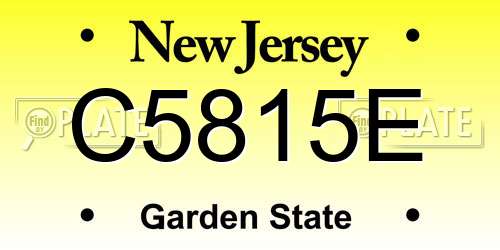C5815E New Jersey License Plate